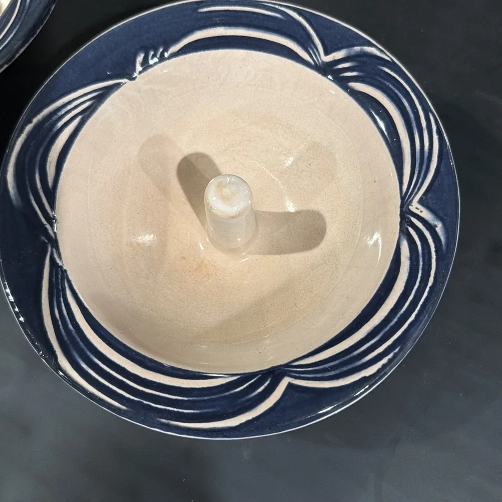 Vtg The Original Apple Baker Baking Dish Paris, Maine Stoneware Set‎ Of 2